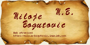 Miloje Bogutović vizit kartica